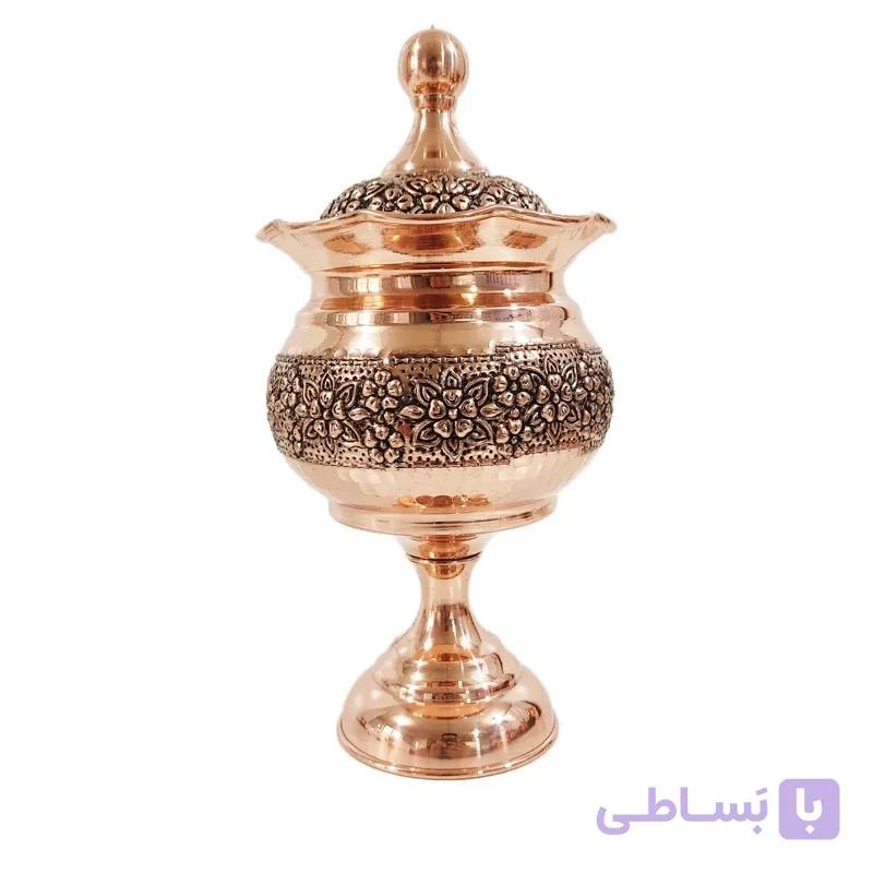 قندان گلبرگ مسی پایه دار زیبا و نانو شده