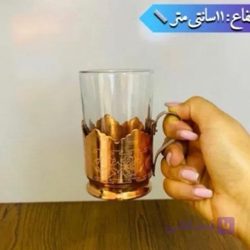 لیوان 12 عددی مس وشیشه کروم زیبا کار خاص نانو رنگ ثابت