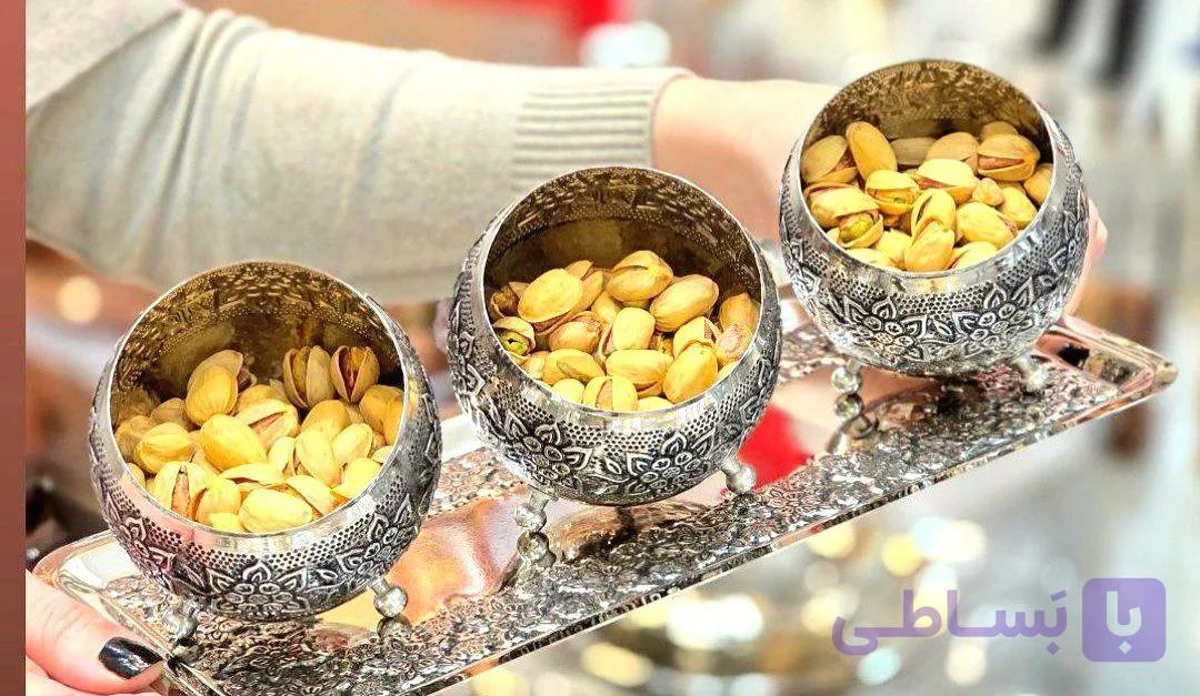 گوی مسی گلبرگ ۶ عددی سایز بزرگ سیاه قلم گل برجسته