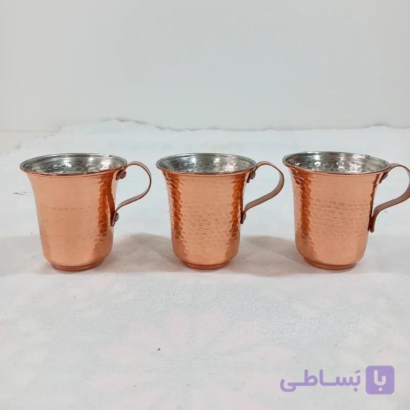 لیوان مسی کوچک مدل سیسمونی شش تا باهم رنگ ثابت