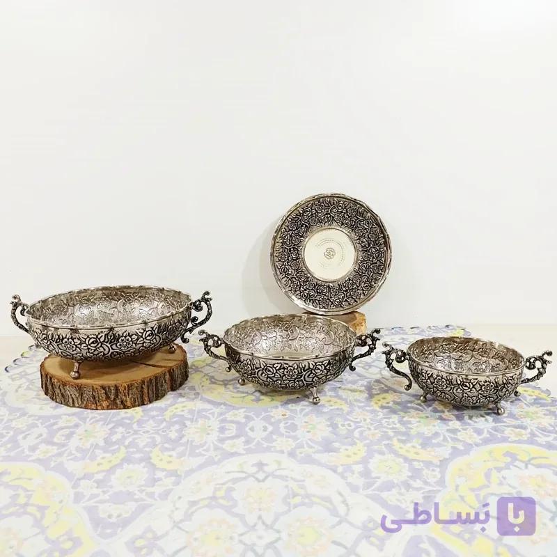 سرویس پذیرایی گلبرگ دسته دار کروم مدل سلطنتی