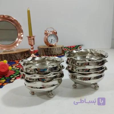 پیاله سه پایه مسی چکشی کروم ۶ عددی نانو شده اعلا و درجه یک