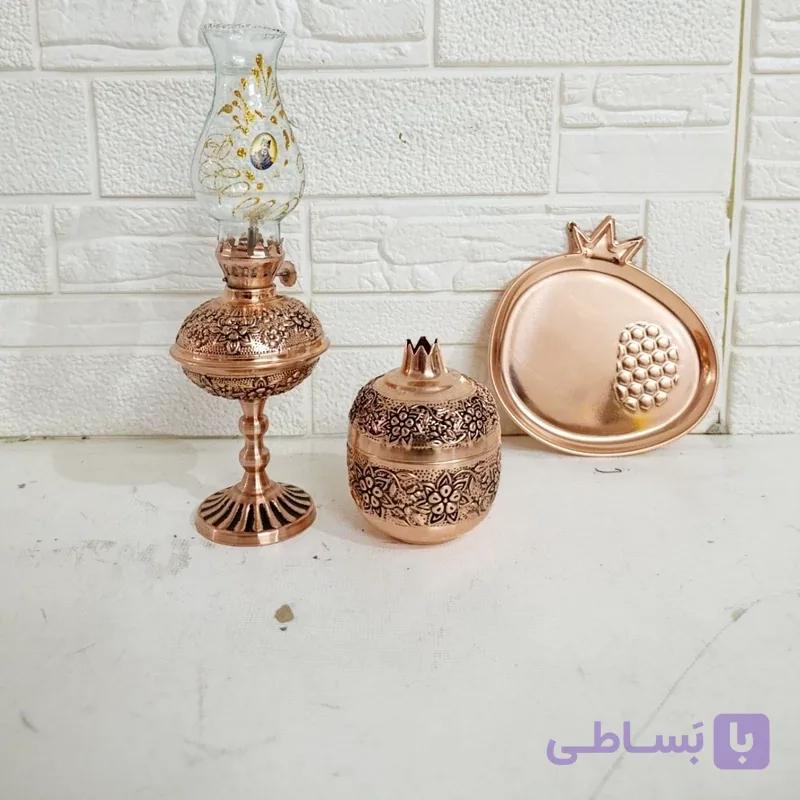 ست سه تیکه مسی یلدایی زیبا گلبرگ نانو