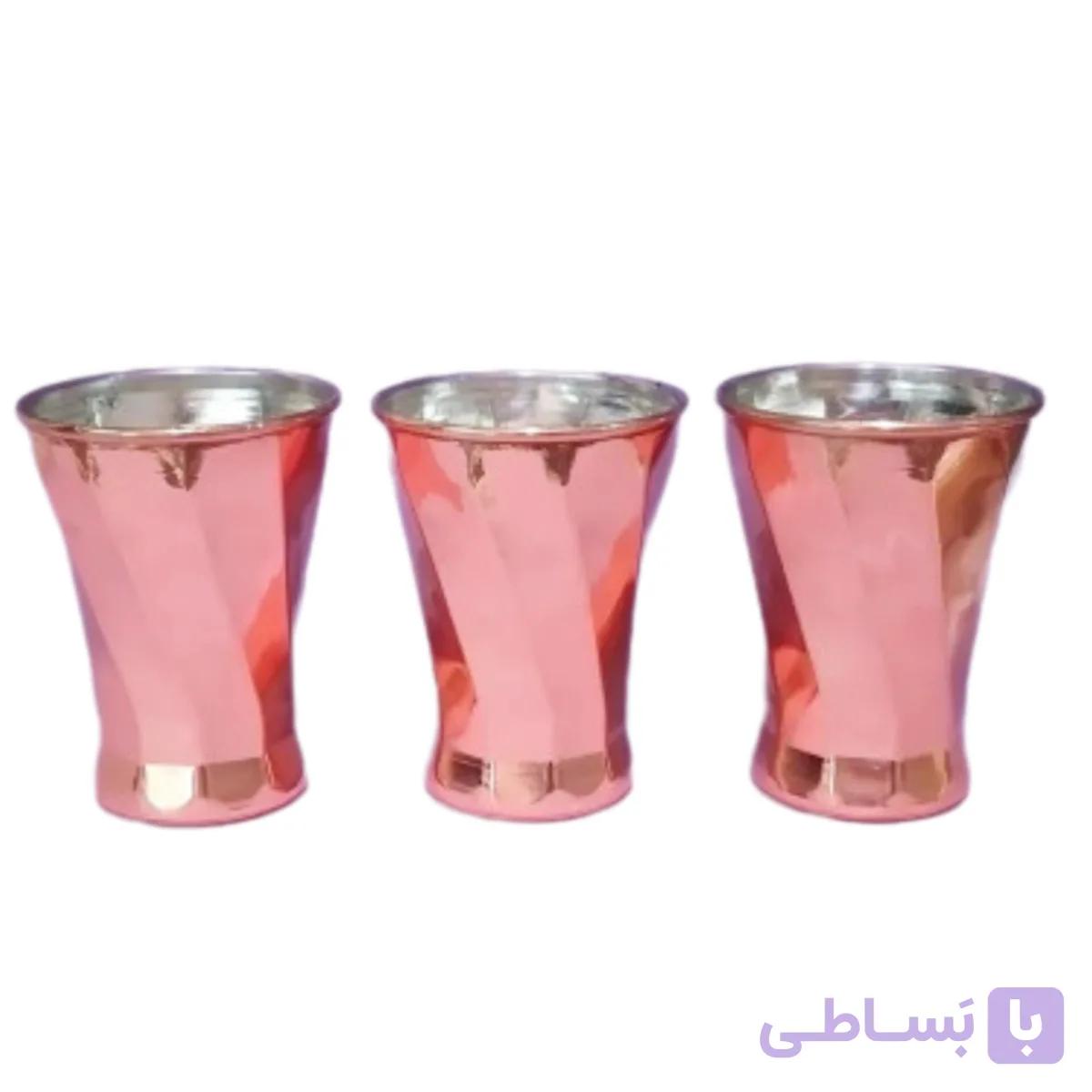 لیوان مسی زنجان مدل پیچی (3تایی)کار جدید و شیک مسی