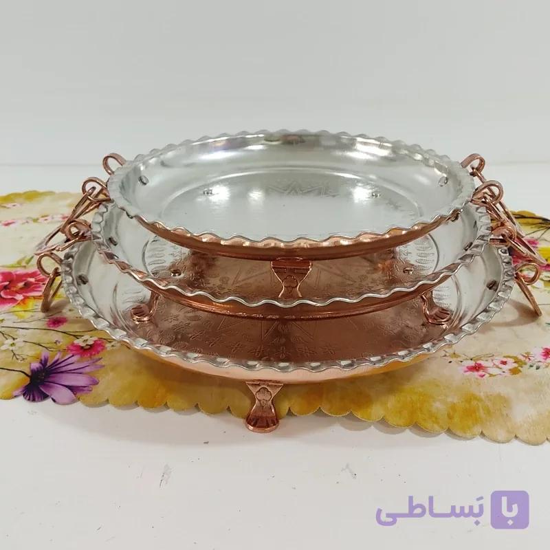 دیس مسی دسته پایه دار زنجان مناسب پلو سالاد و ...