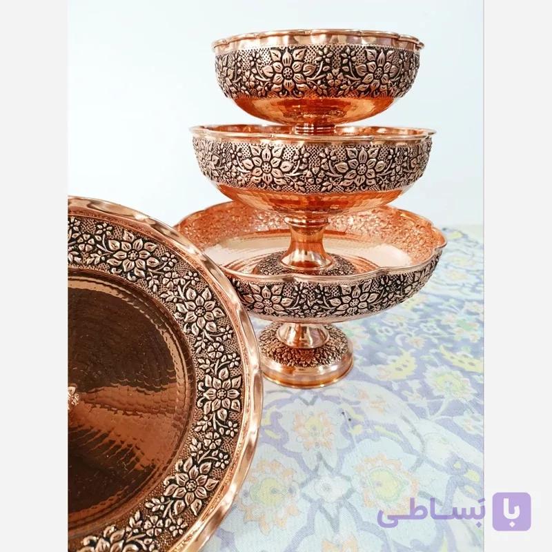 سرویس 4 تیکه مسی گلبرگ بسیار زیبا نانو