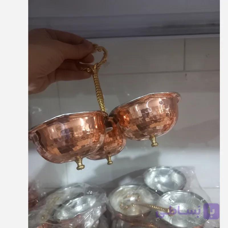 اردو خوری 3 تایی مسی دست ساز زنجان نانو