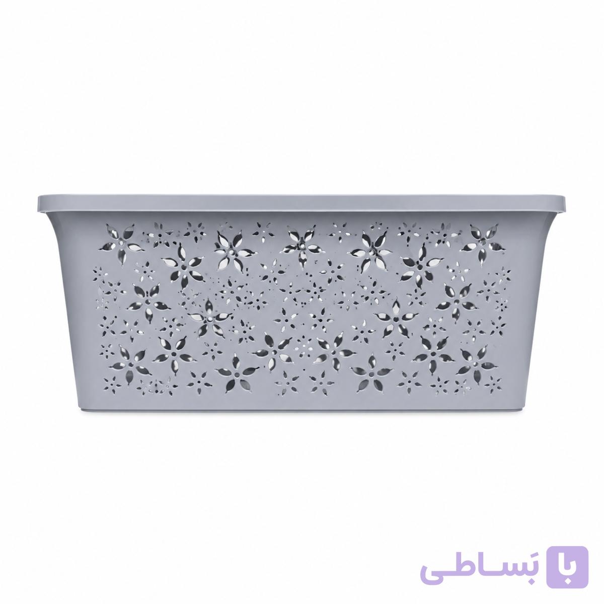 باکس نظم‌دهنده پلاستیکی درب‌دار طرح گل کرمی مناسب کمد، آشپزخانه و حمام