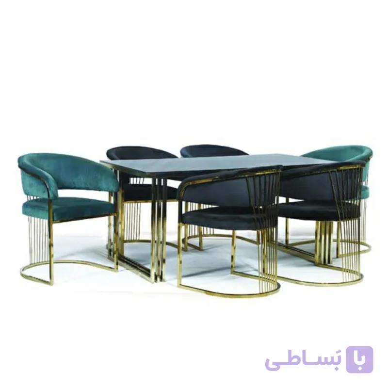 میز غذاخوری نهارخوری فلزی 4  نفره مدل سزار