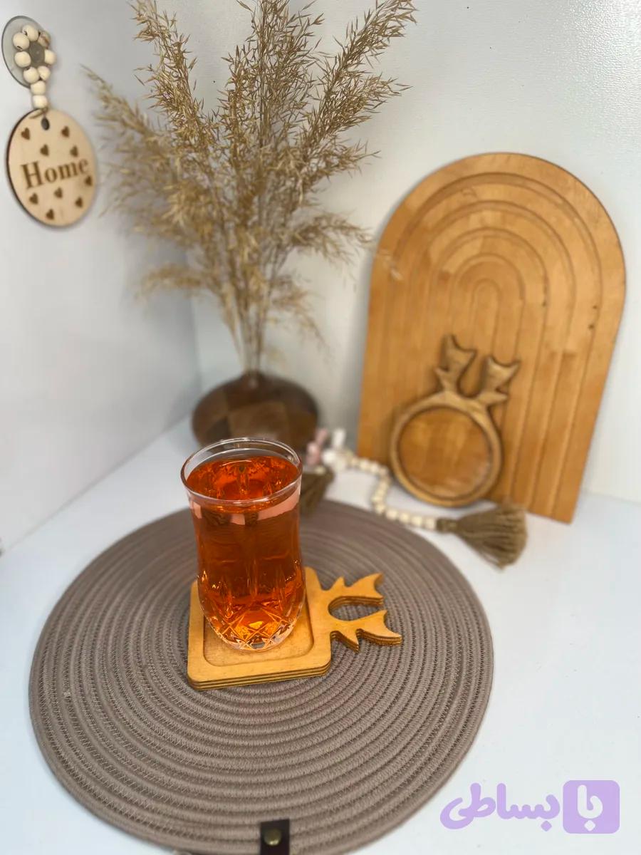 زیرلیوانی گوزنی چوبی ضد آب