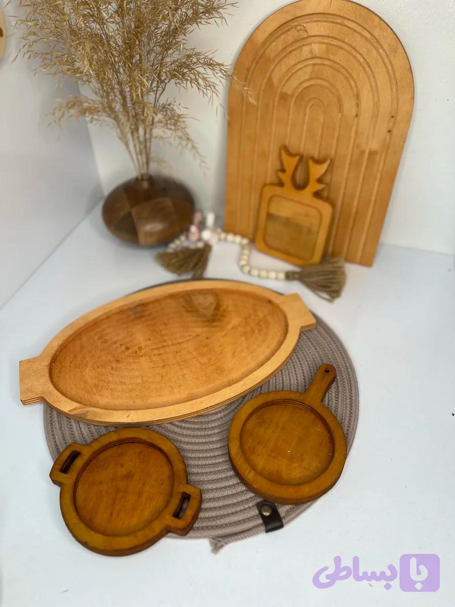 ست سه تیکه صبحانه خوری چوبی