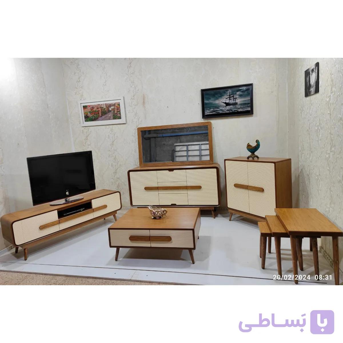 ست آینه کنسول میز تی وی . جلو مبلی و جاکفشی کفشی هایگلاس مدل هرمس  iw20 — تصویر 1