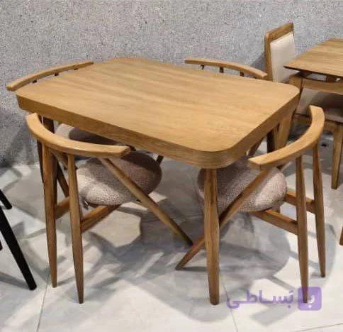 میزناهارخوری چوبی ۴نفره مدل پیندو شرکتی