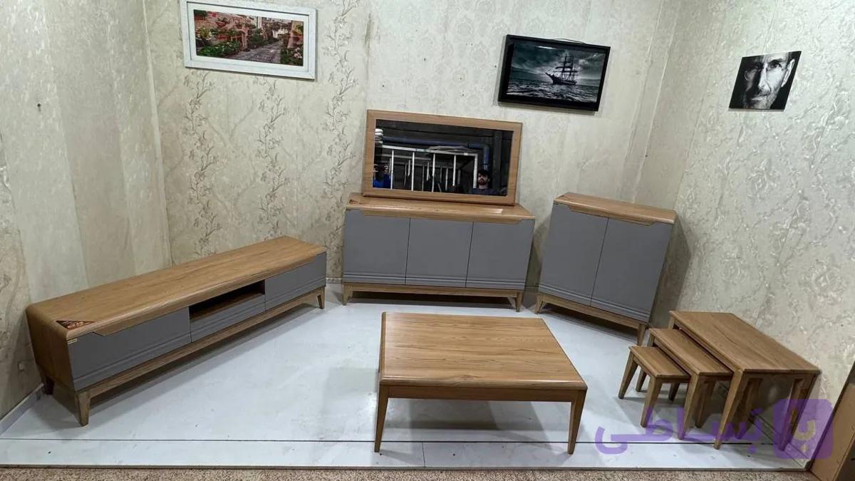 ست آینه کنسول میز تی وی . جلو مبلی و جاکفشی کفشی هایگلاس مدل سارای iw100 — تصویر 1