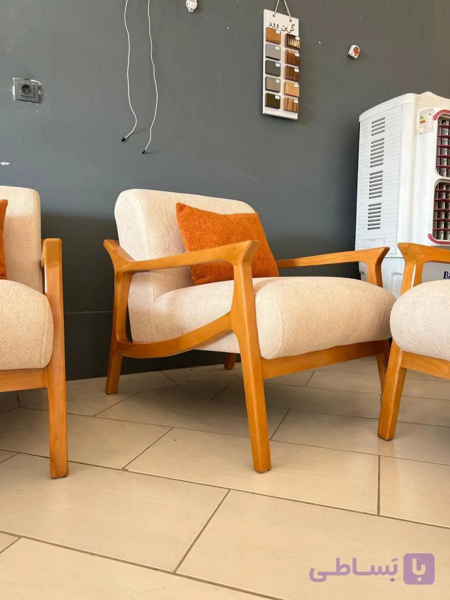 مبل ۷نفره راحتی مینیمال  چوبی مدل ژینا — تصویر 1
