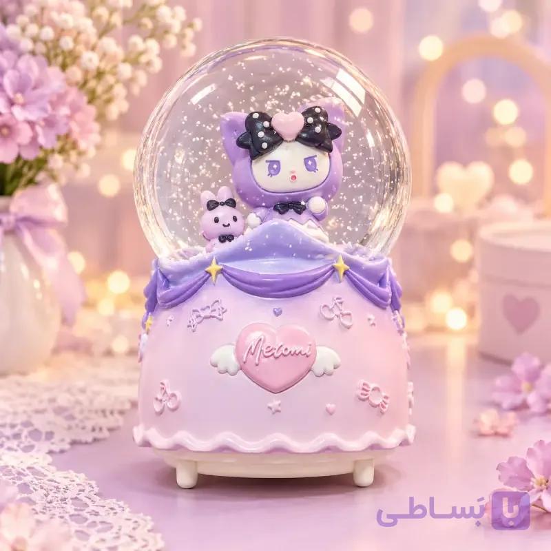 گوی موزیکال پمپی چرخشی طرح کرومی