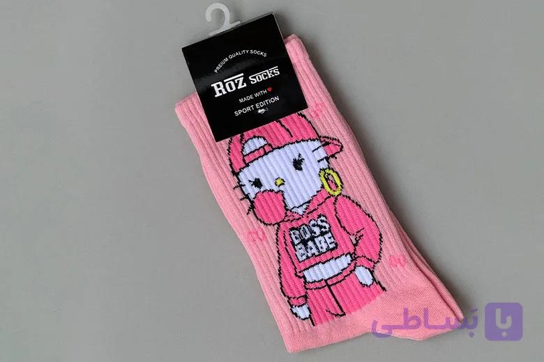 جوراب ساقدار طرح BOSS BABE فری سایز رنگ صورتی کد 5276