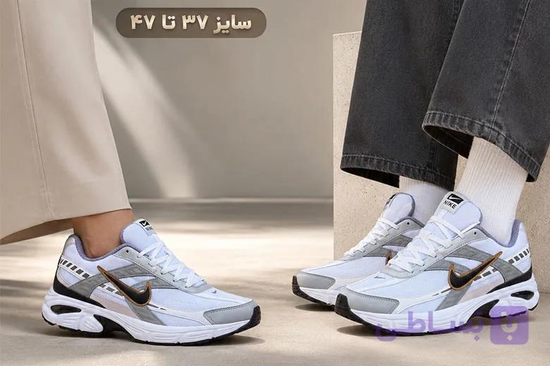 کفش نایک V5 سایزبزرگ ست سفید طوسی کد 1687+2671 — تصویر 1