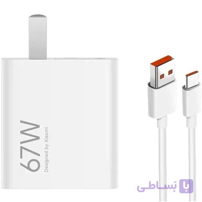 شارژر و کابل اصلی 67 وات شیائومی — تصویر 1