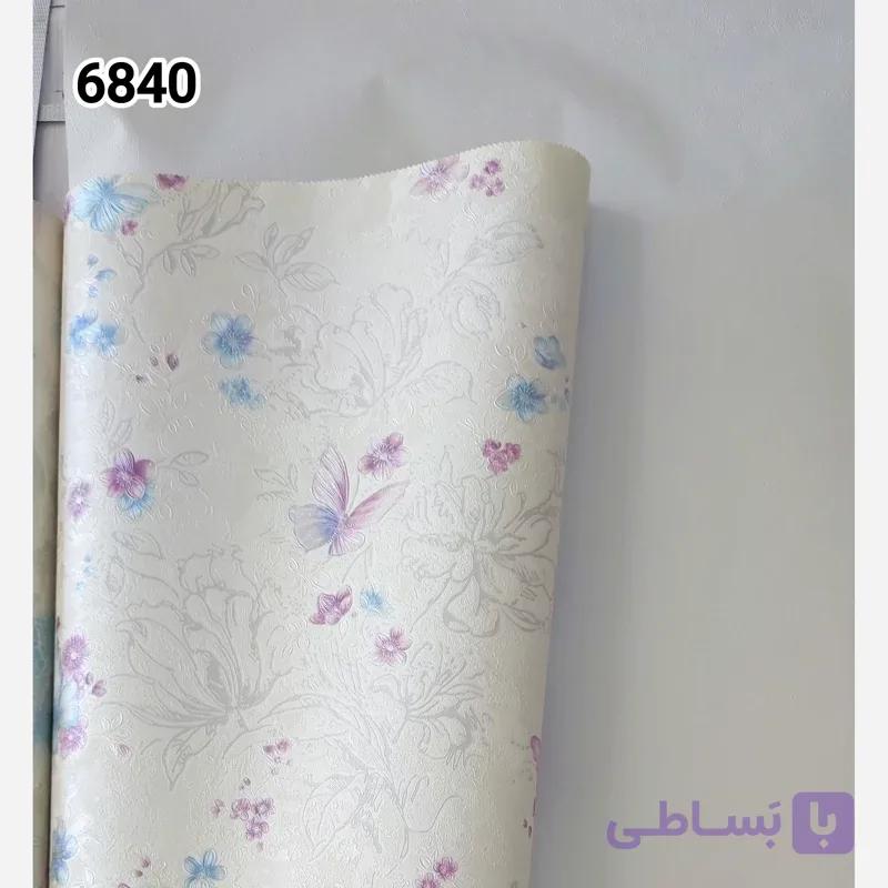 کاغذ دیواری ماشروم طرح پروانه بنفش و مکمل کد 6840 پس کرایه