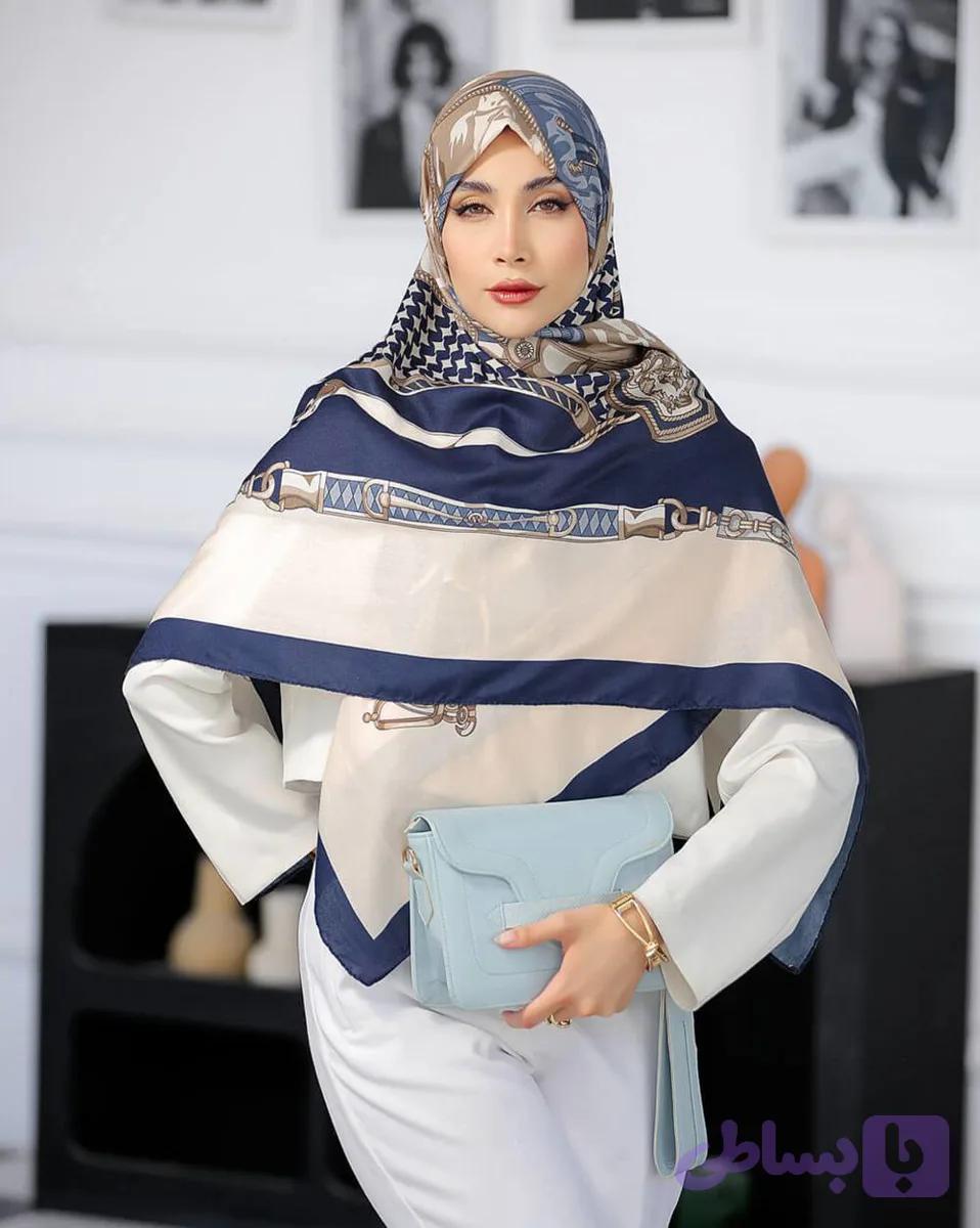 روسری نخی طرح آرت زنجیر - گالری نور استور