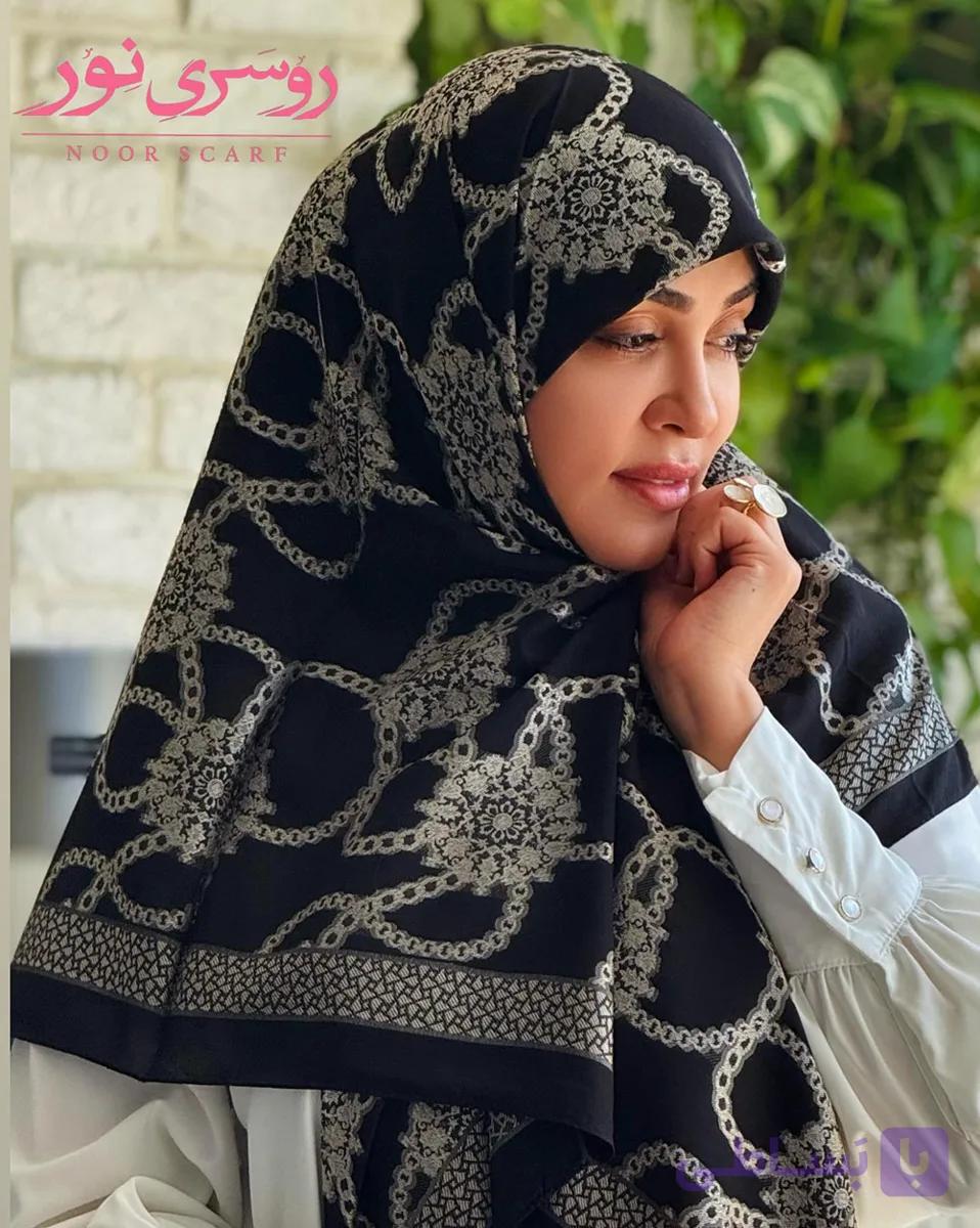 روسری مجلسی حریر خامه دوزی ترک کد 3