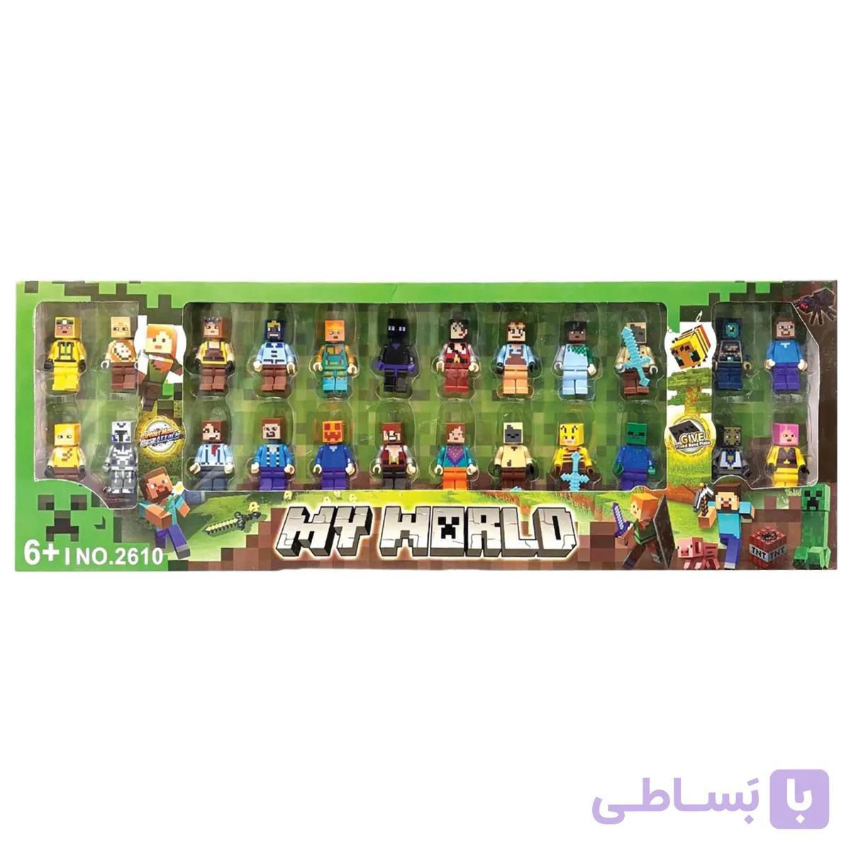 ساختنی مینی فیگور مدل ماینکرفت بسته 24 عددی Minecraft — تصویر 1
