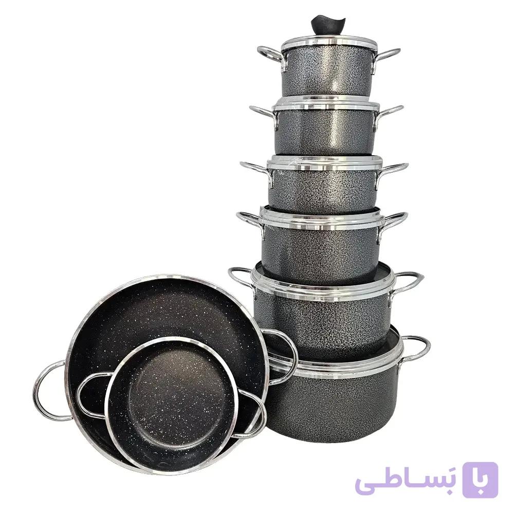 سرویس قابلمه 14 پارچه گرانیتی آپادانا — تصویر 1