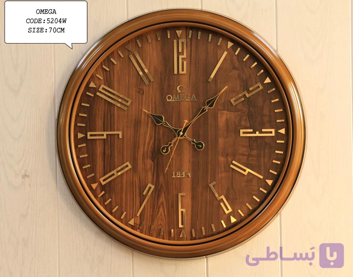 ساعت دیواری اومگا صفحه چوب کد 5204