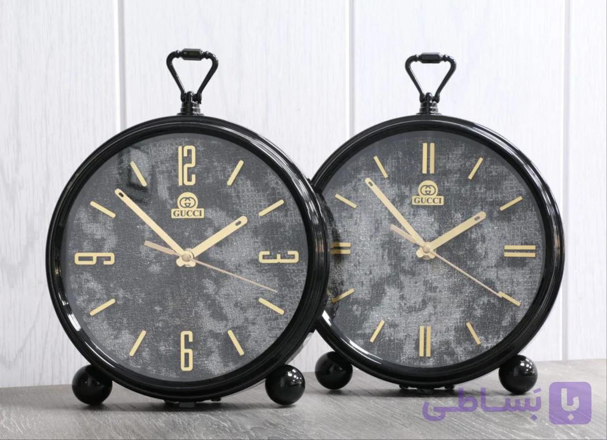ساعت رومیزی گوچی طرح صفحه کاغذ دیواری