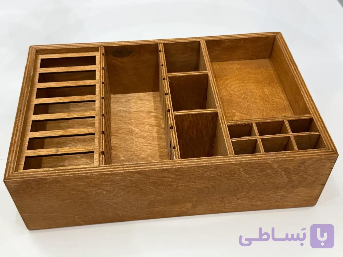 استند نظم دهنده لوازم مژه-ناخن-تتو چوبی — تصویر 1