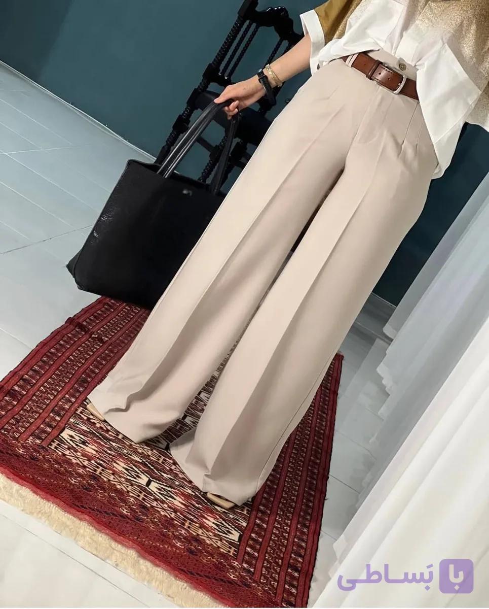 شلوار فول بگ کرپ سان استخونی