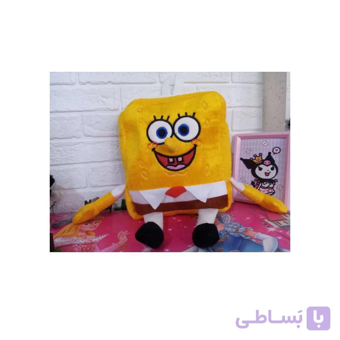 کوله پشتی پولیشی فانتزی (طرح باب اسفنجی) ارتفاع 30 سانت — تصویر 1