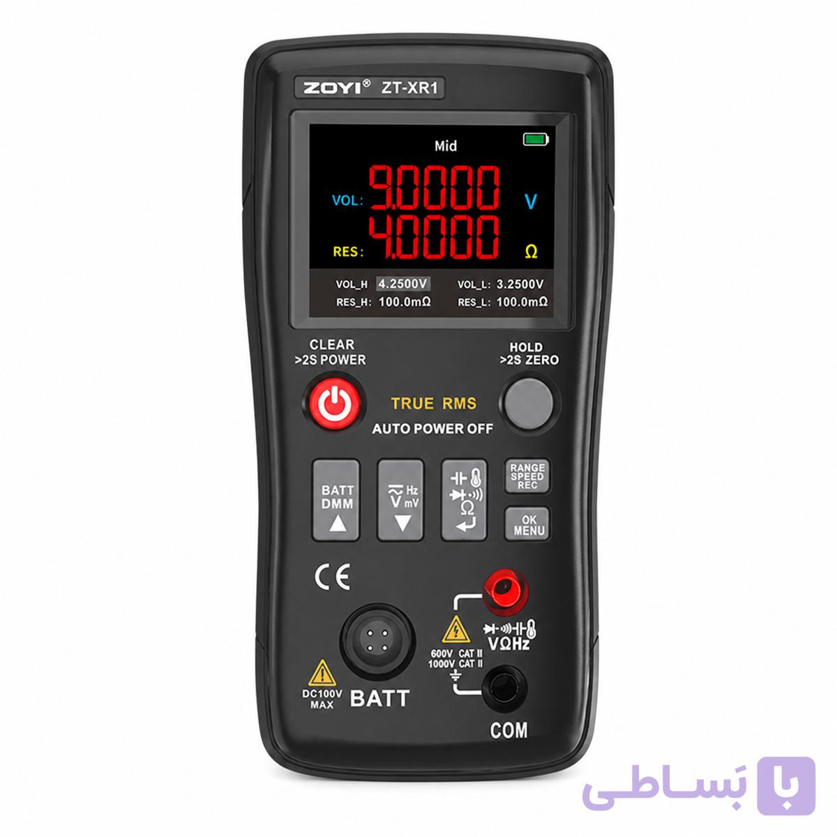 تستر مقاومت داخلی باتری و مولتی متر دیجیتال زویی ZOYI مدل ZT-XR1 — تصویر 1