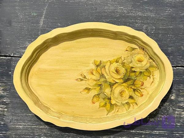 سینی پتینه چوبی