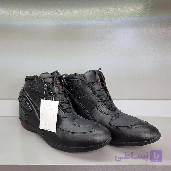 نیم بوت موتور سواری اسپایک چرم ضد آب — تصویر 1