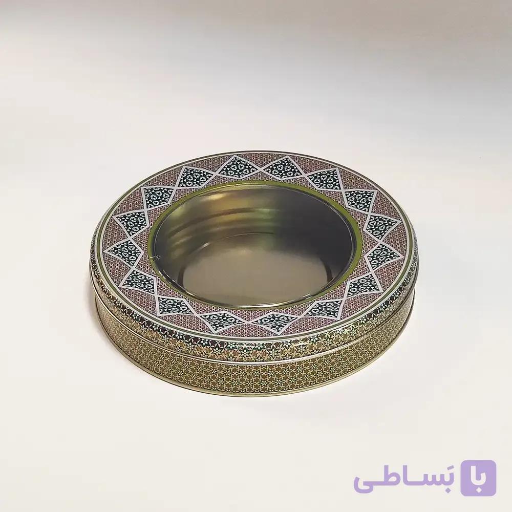 قوطی فلزی زعفران قطر 23 ارتفاع 3 (200 گرم سرگل)
