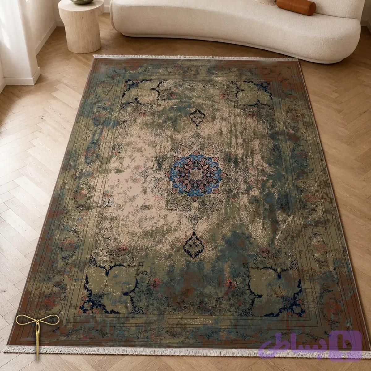 پادری کرم زیتونی طرح پتینه و ترنج کد H378