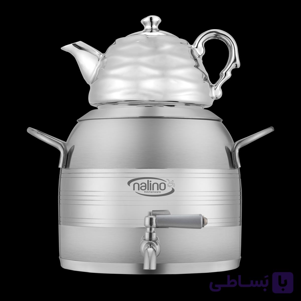 سماور روگازی نالینو مدل Atrin (کتری و قوری استیل مقاوم) — تصویر 1