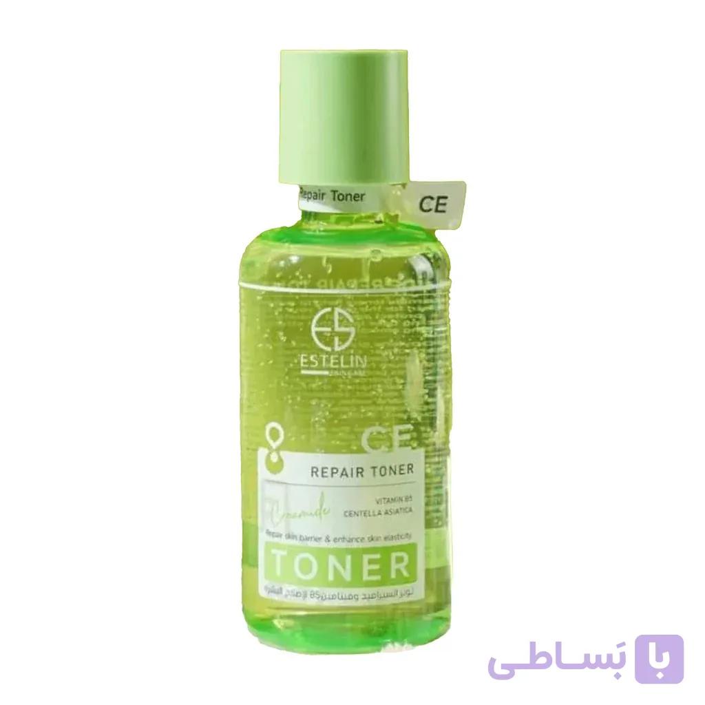 تونر ترمیم کننده سرامید استیلنEstelin Repair Toner تسکین دهنده مناسب پوست حساس و آسیب‌دیده حجم 400 میلی لیتر