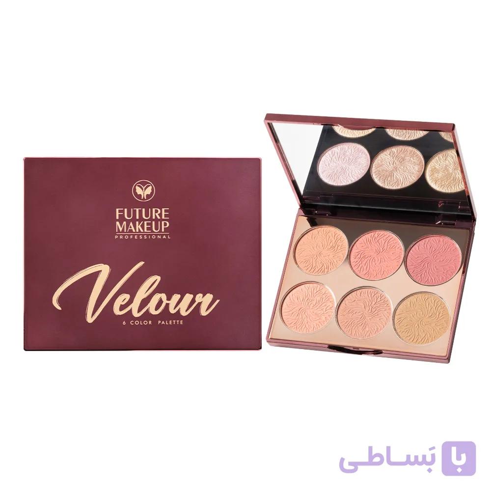 پالت رژگونه 6 رنگ فیوچر میکاپ — تصویر 1