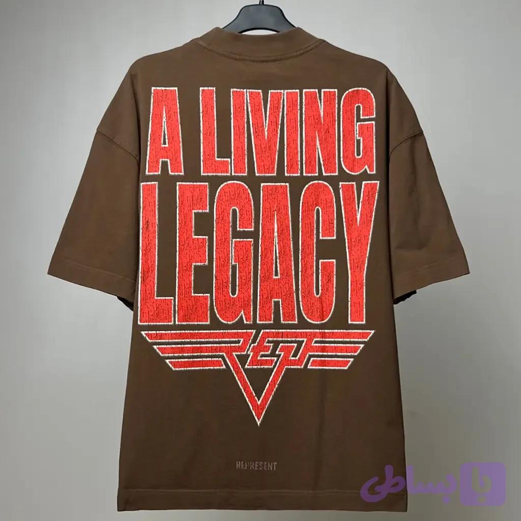 تیشرت قهوه‌ای REPRESENT طرح قرمز A LIVING LEGACY — تصویر 1