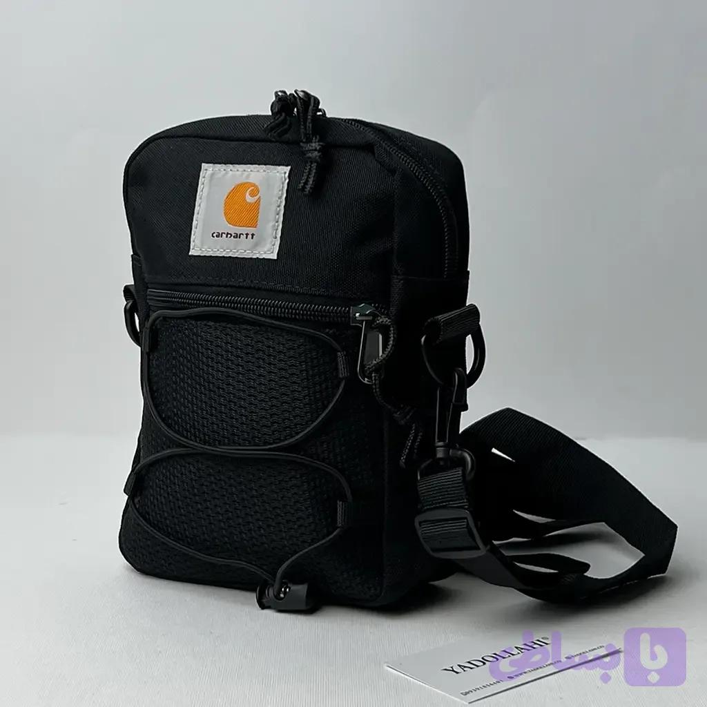کیف مشکی کارهارت با بند کشی مارپیچی و لیبل کلاسیک Carhartt — تصویر 1