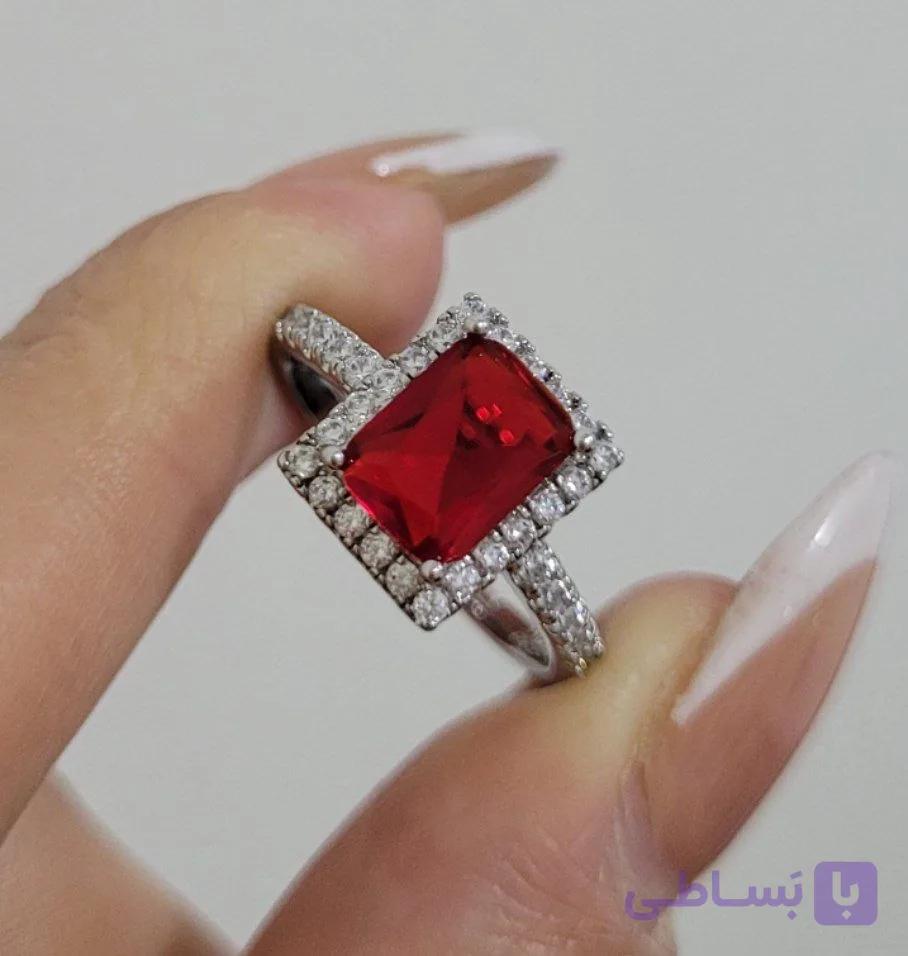 انگشتر سنگ قرمز کد 26243