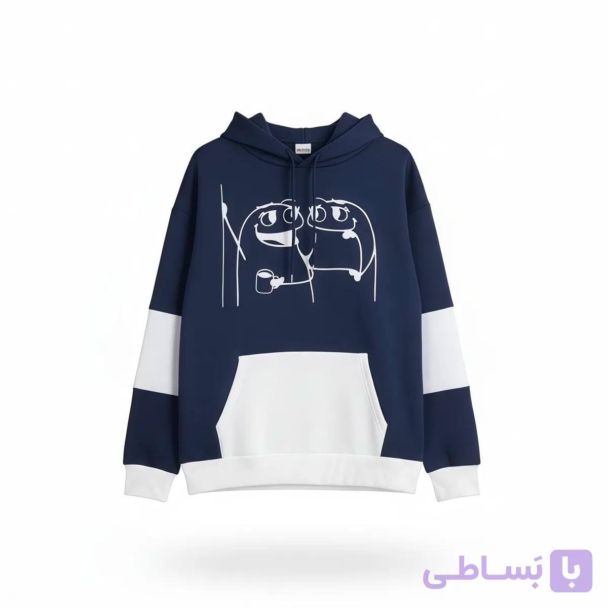 هودی استین دورنگ چاپی زنانه جنس دورس تو کرکی
