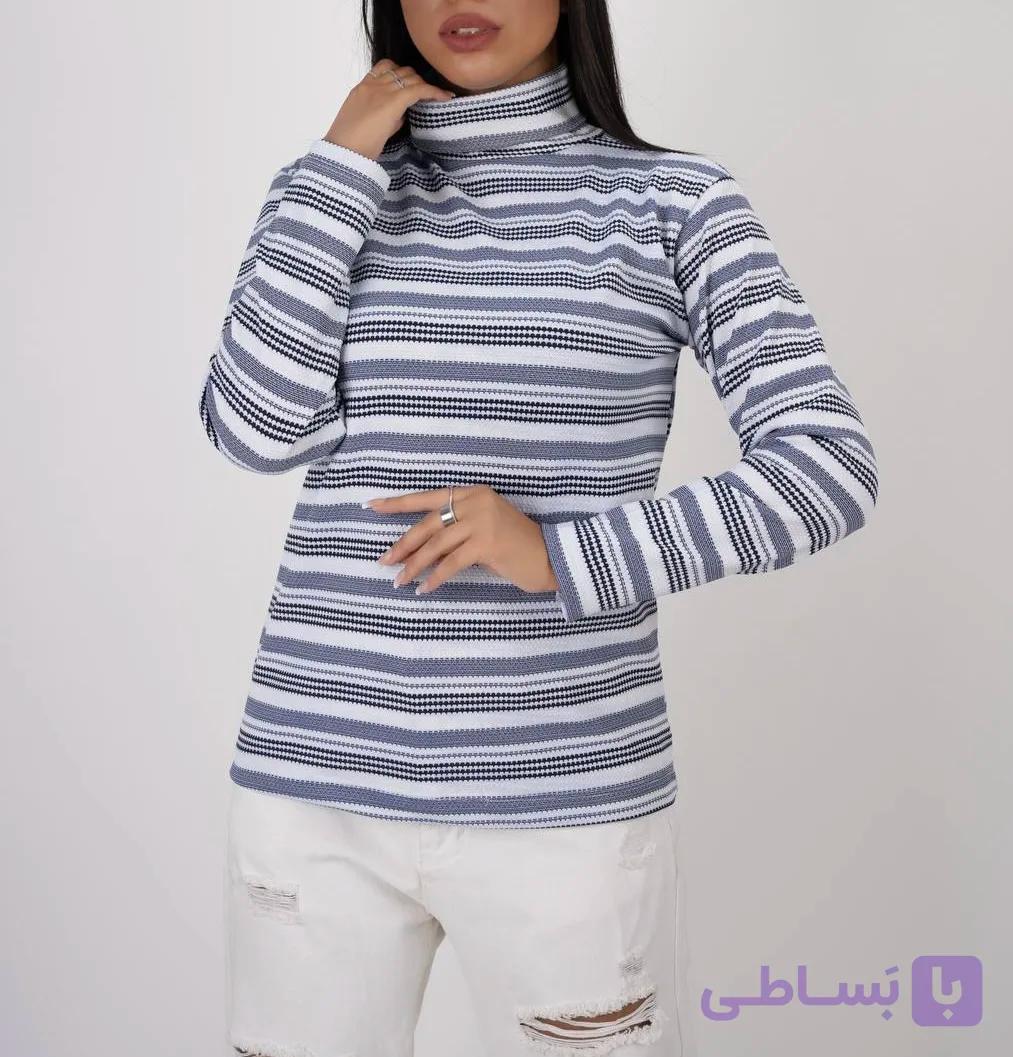 بلوز یقه اسکی زنانه جنس حصیری