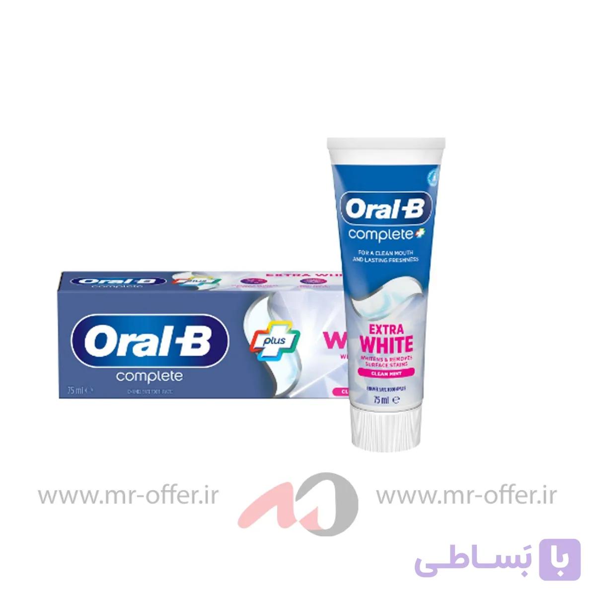 خمیردندان اورال بی مدل Extra White حجم 75 میلی لیتر — تصویر 1