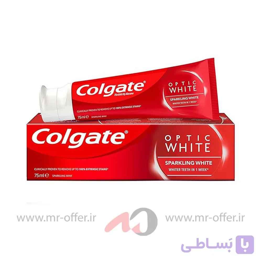 خمیر دندان اپتیک وایت کلگیت مدل Sparkling White حجم 75 میلی لیتر — تصویر 1