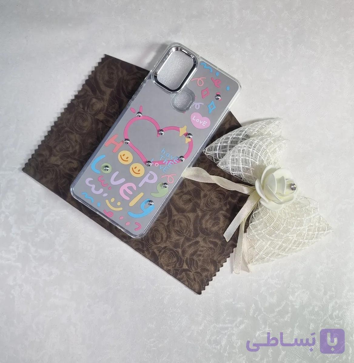 قاب آیینه ای طرحدار نگین پلاتینی سامسونگ گلکسی A21s