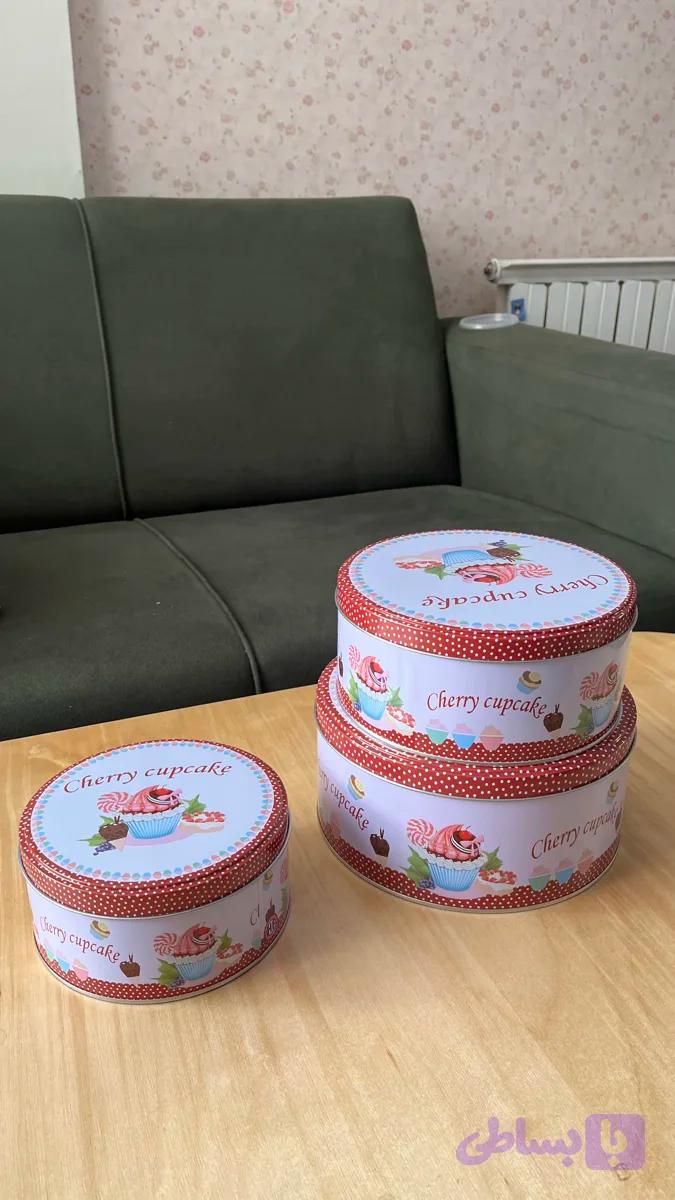 قوطی فلزی گرد ست سه تایی